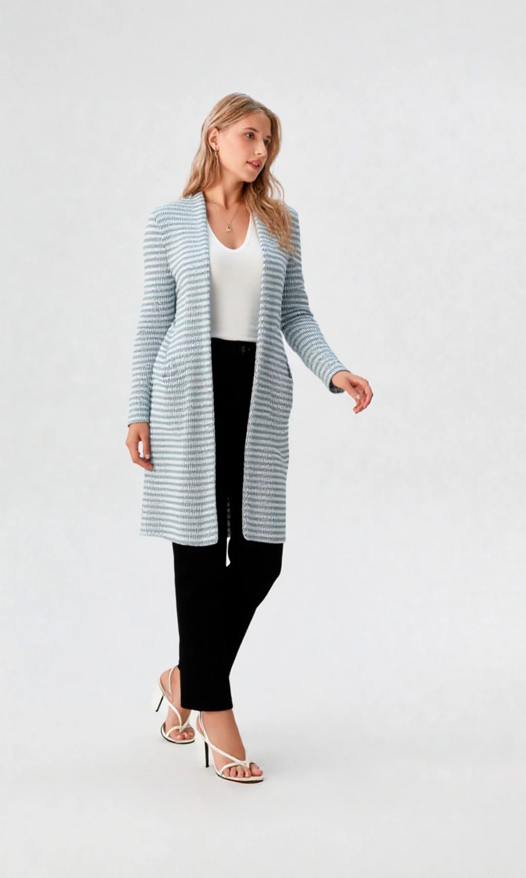 Ruana mujer manga larga unicolor - Imagen 4