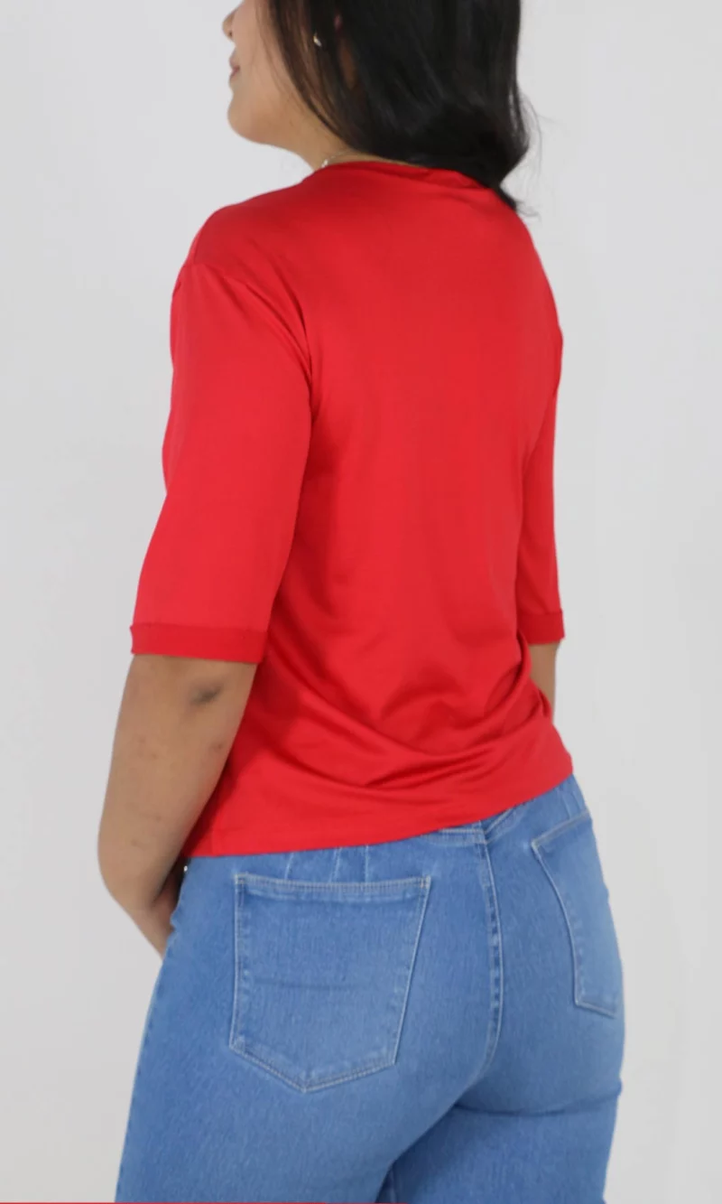 Camiseta mujer manga 3/4 estampada - Imagen 4