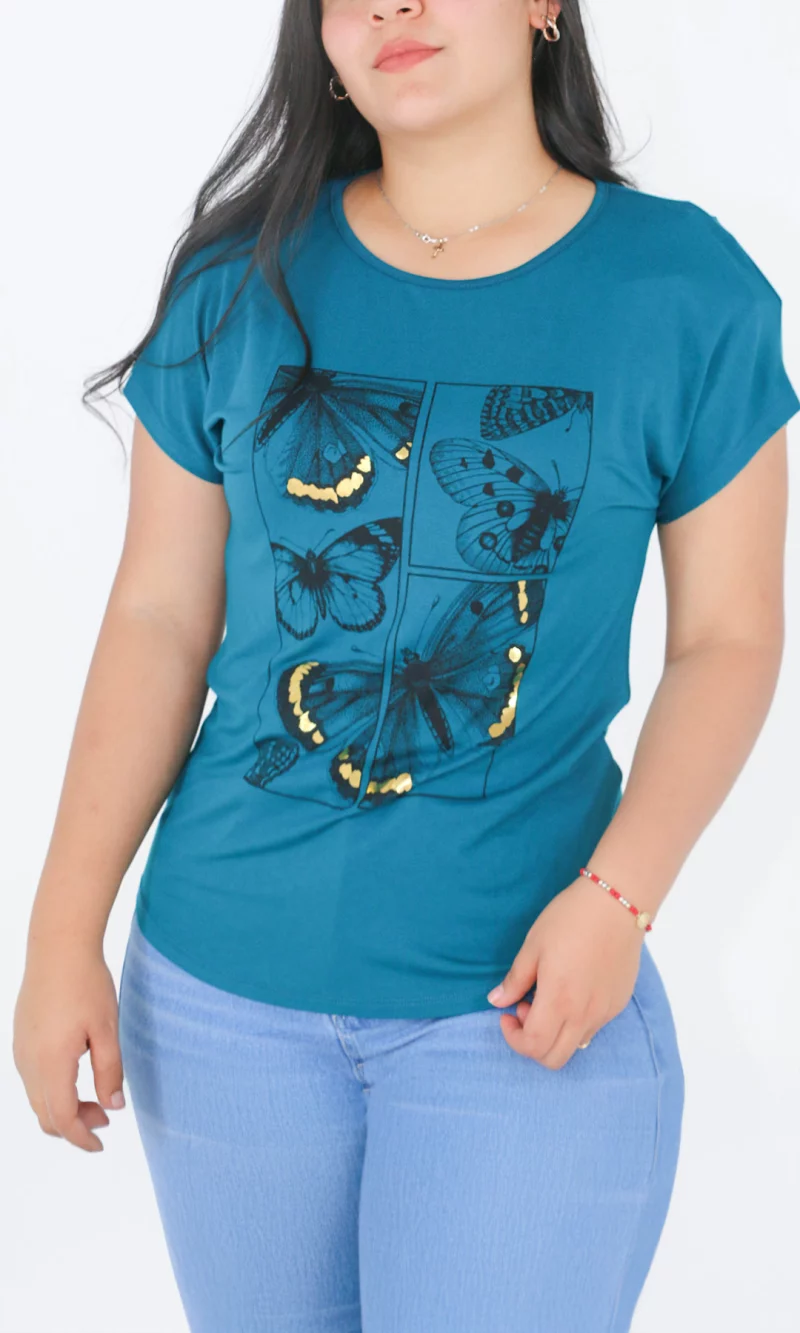 Camiseta mujer manga corta estampada - Imagen 3