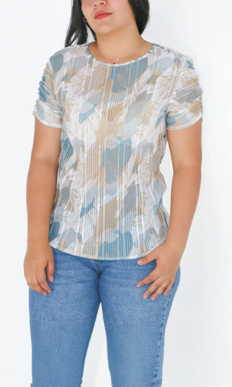 Blusa mujer manga corta estampada - Imagen 8