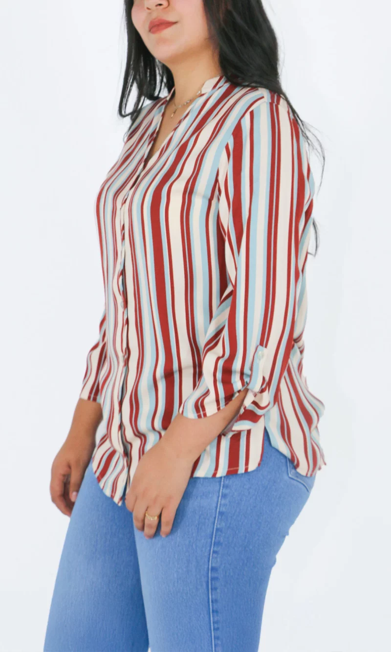 Blusa mujer manga 3/4 rayas - Imagen 3