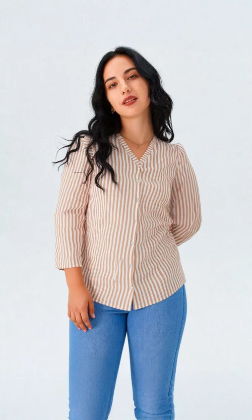 Blusa mujer manga 3/4 rayas