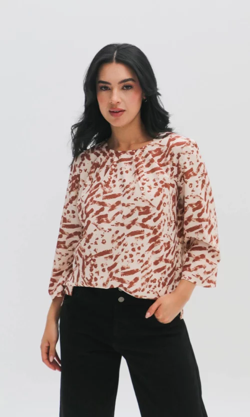 Blusa mujer manga 3/4 estampada
