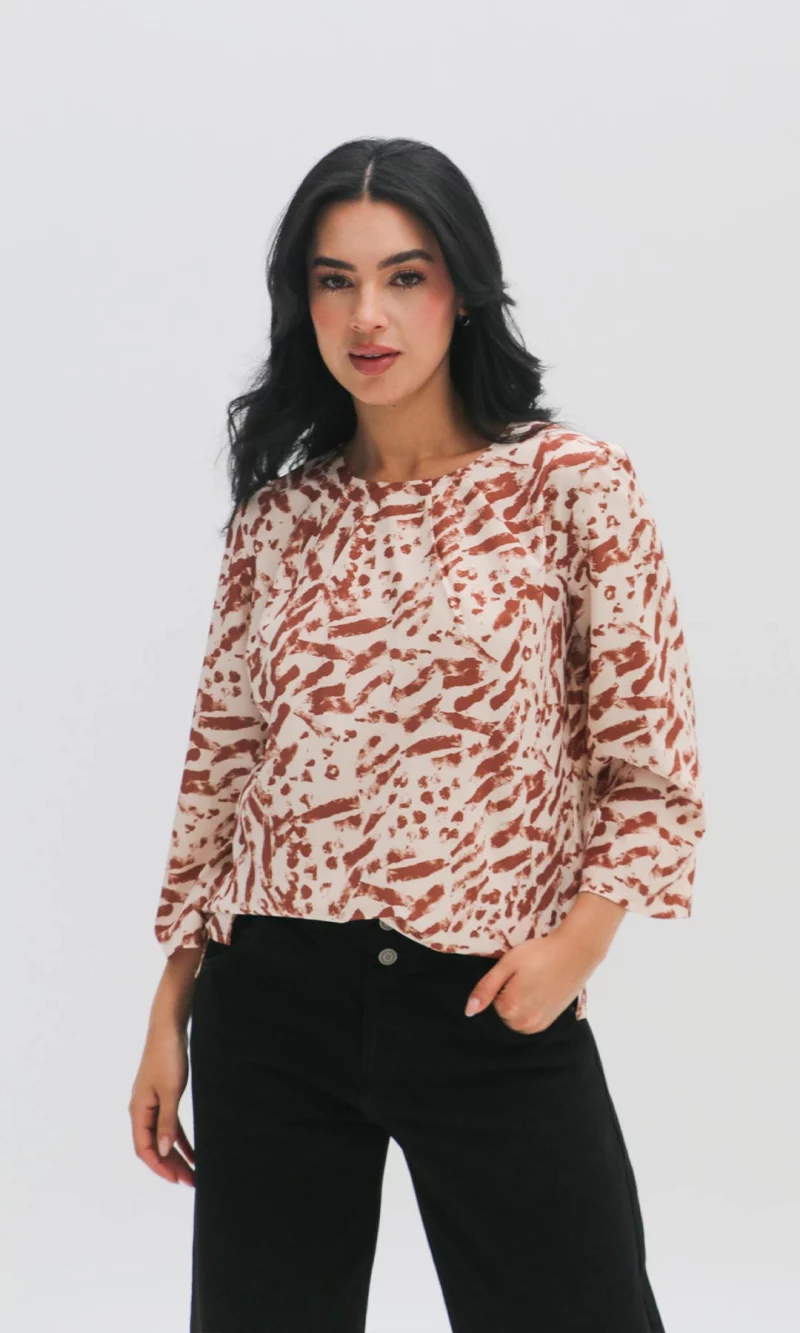Blusa mujer manga 3/4 estampada