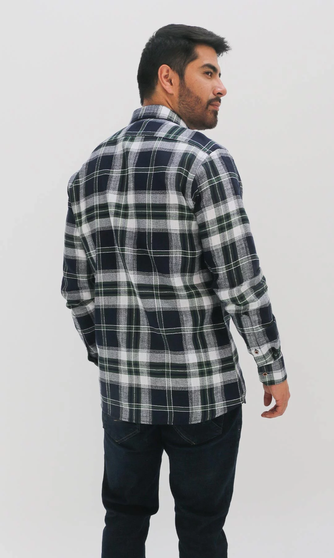Camisa hombre manga larga cuadros - Imagen 4