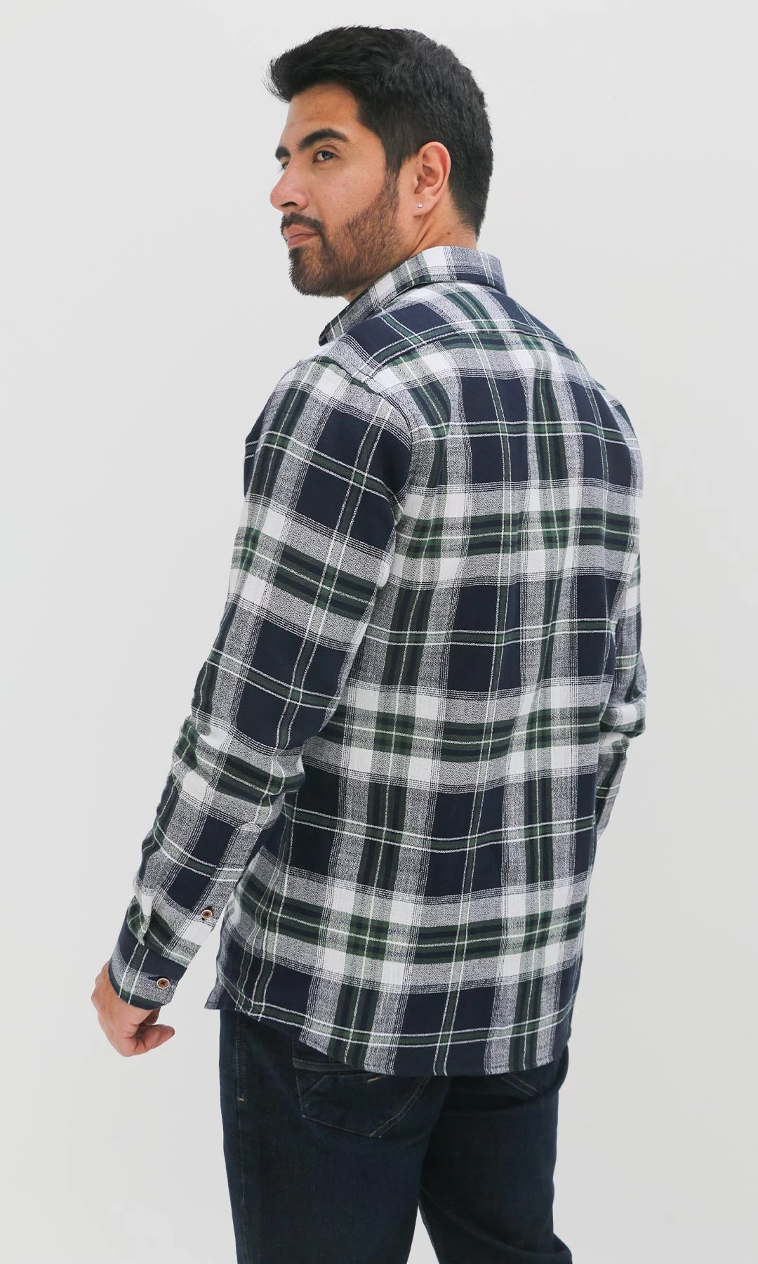 Camisa hombre manga larga cuadros - Imagen 3