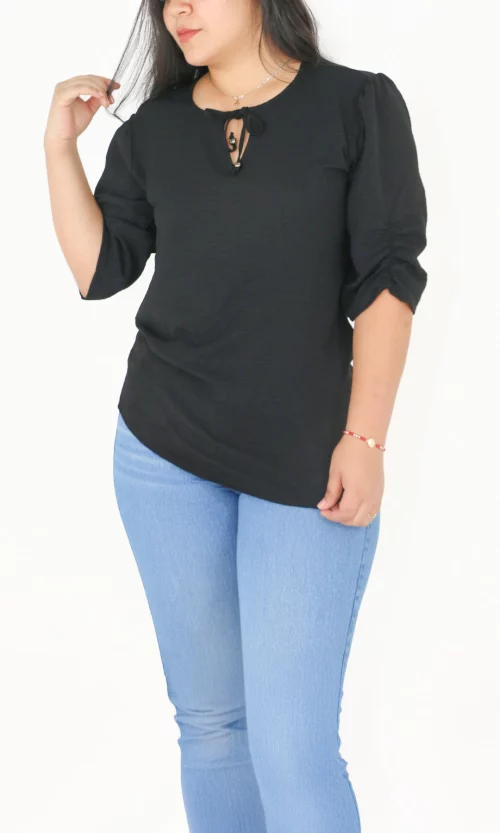 Blusa mujer manga corta unicolor