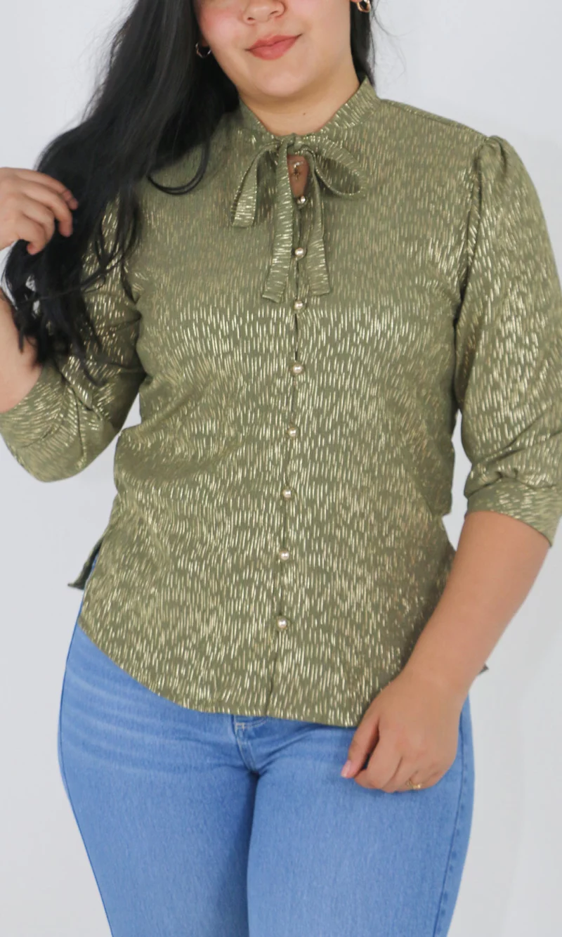 Blusa mujer manga 3/4 unicolor - Imagen 4