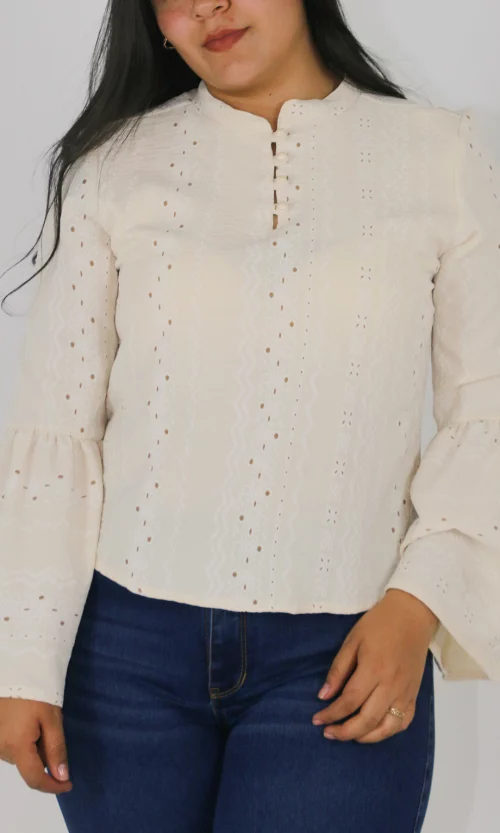 Blusa mujer manga larga estampada