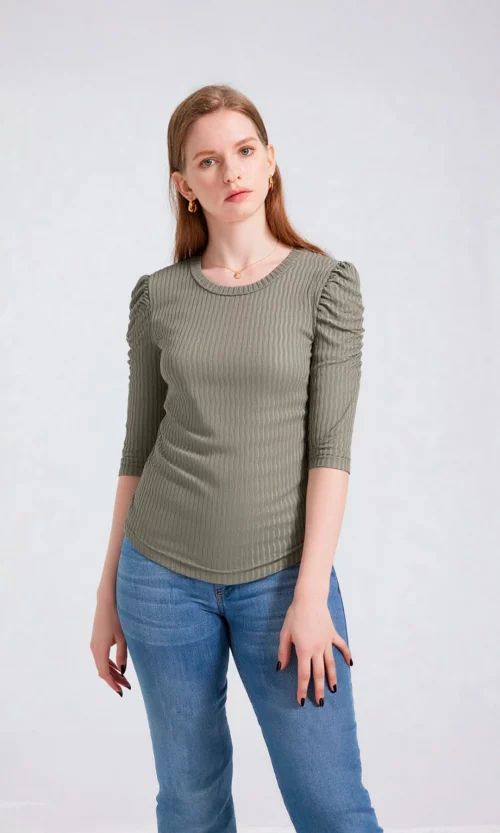 Camiseta mujer manga corta unicolor