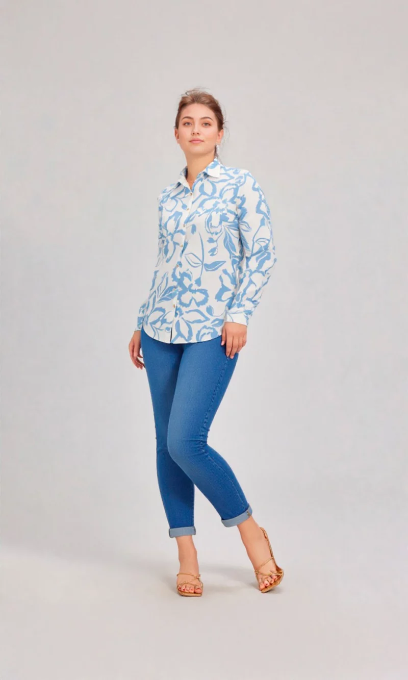 Blusa mujer manga larga estampada - Imagen 2