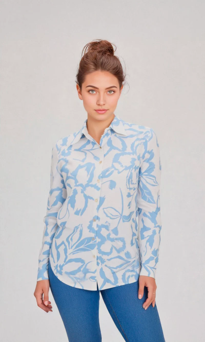 Blusa mujer manga larga estampada