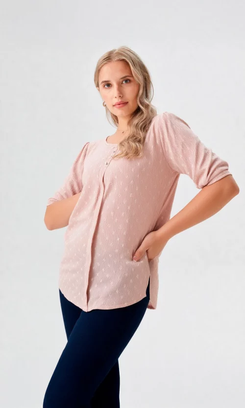 Blusa mujer manga corta unicolor