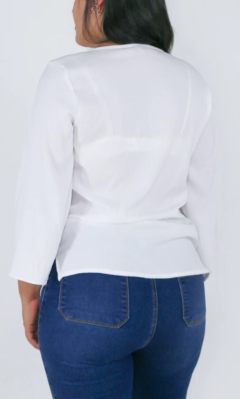Blusa mujer manga 3/4 unicolor - Imagen 3