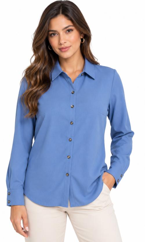 Blusa mujer manga larga unicolor