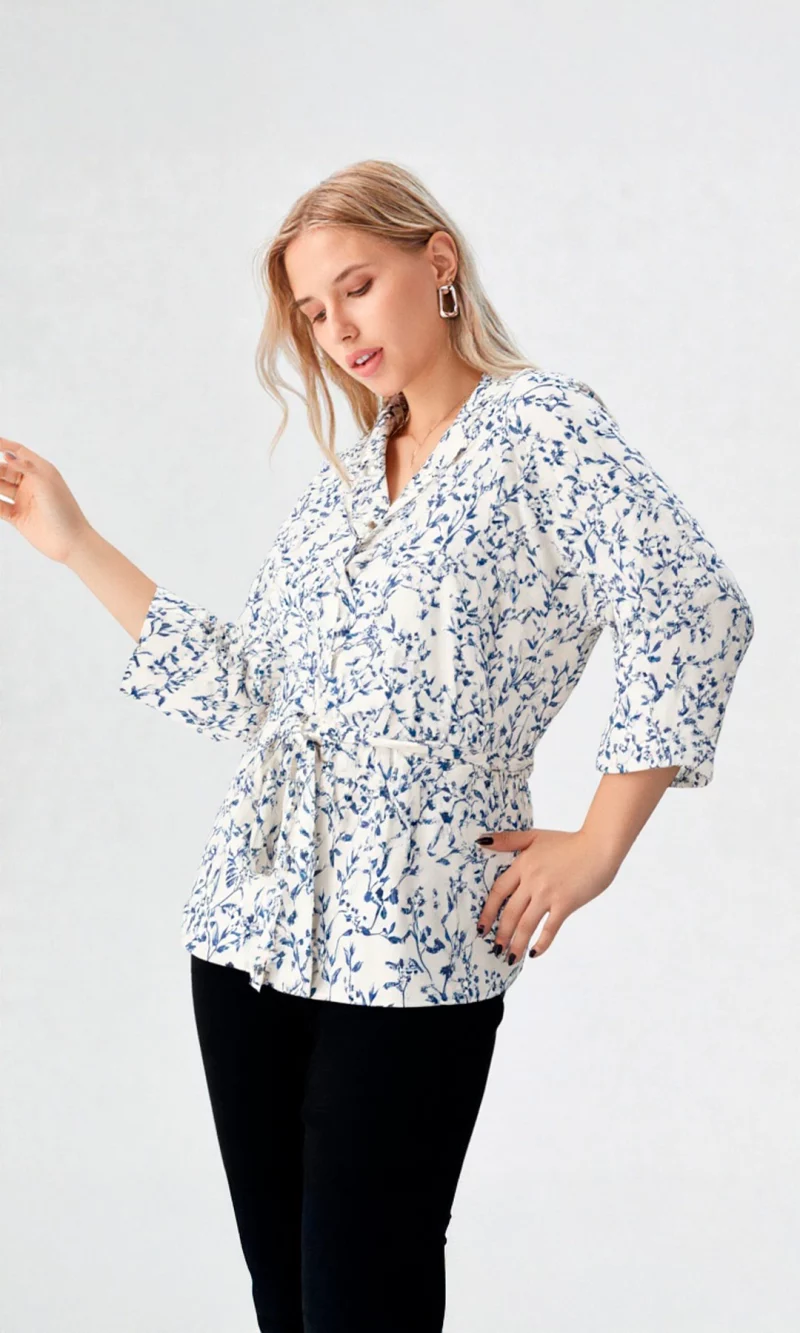 Blusa mujer manga 3/4 estampada - Imagen 4