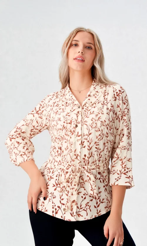 Blusa mujer manga 3/4 estampada