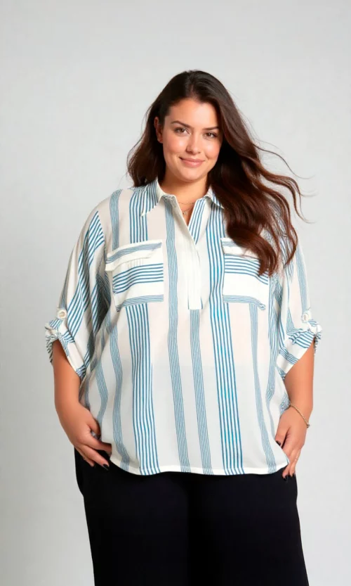Blusa mujer manga 3/4 rayas