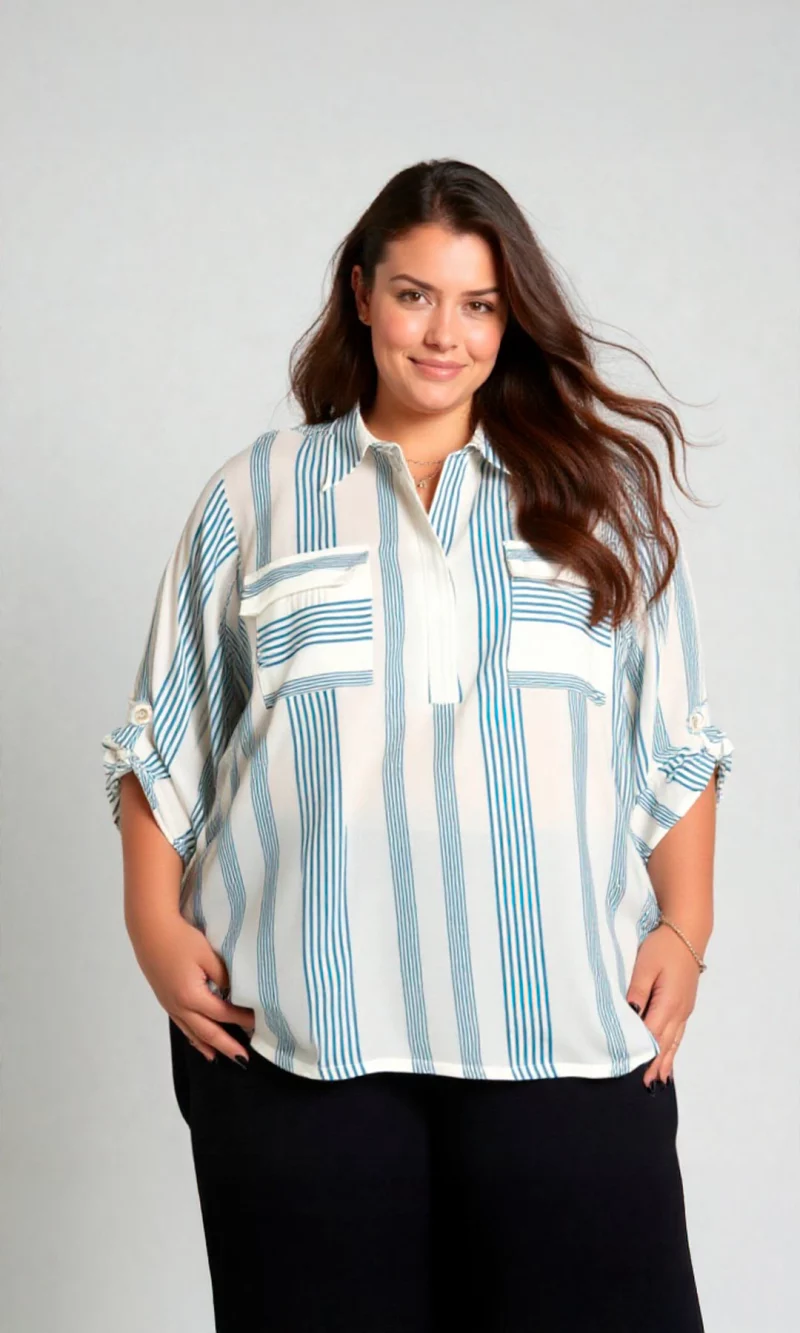 Blusa mujer manga 3/4 rayas