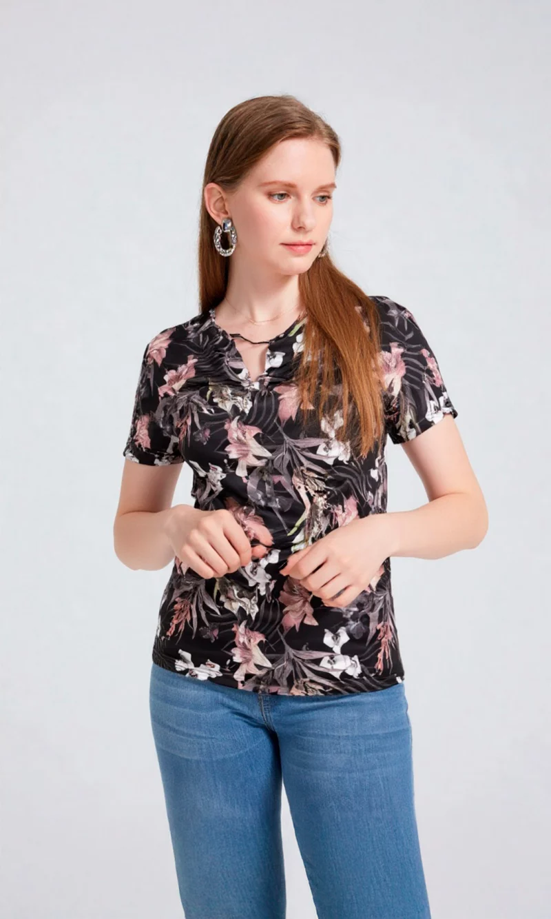 Camiseta mujer manga corta estampada - Imagen 4