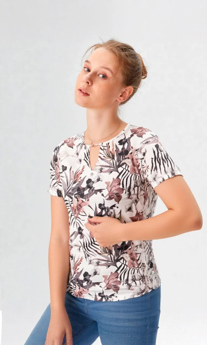 Camiseta mujer manga corta estampada - Imagen 2