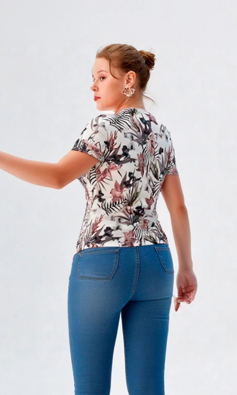 Camiseta mujer manga corta estampada - Imagen 3