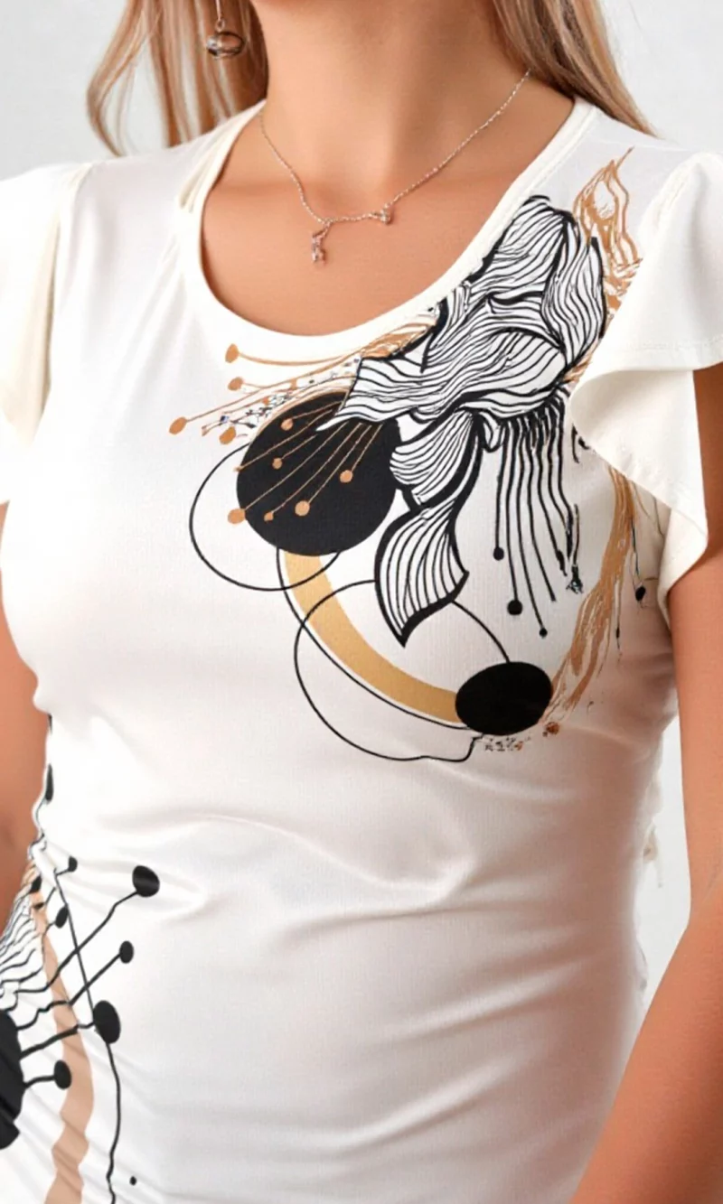 Camiseta mujer manga corta estampada - Imagen 3