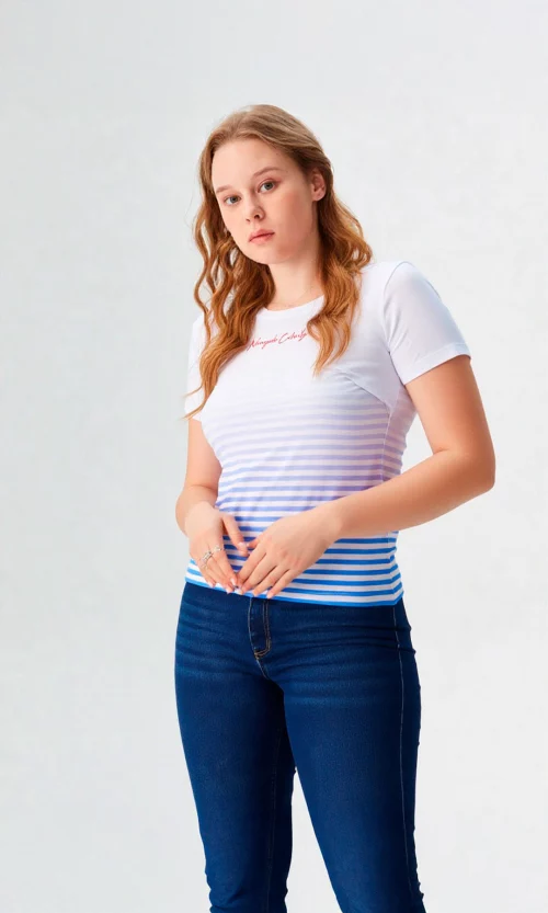 Camiseta mujer manga corta estampada
