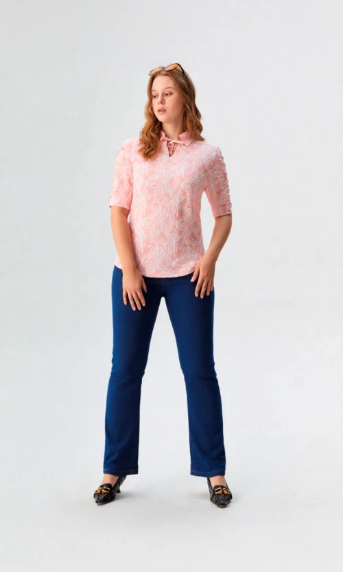 Blusa mujer manga corta estampada