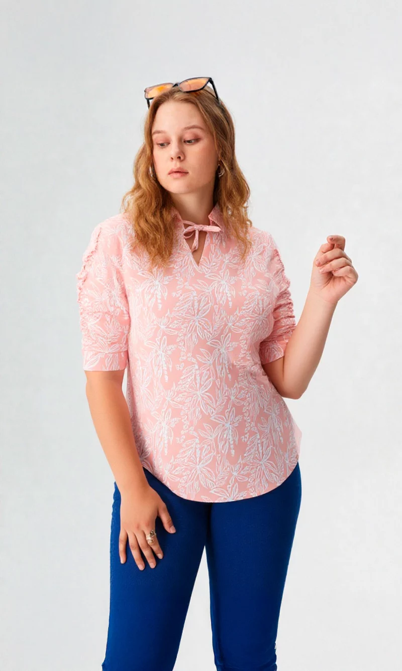 Blusa mujer manga corta estampada - Imagen 2