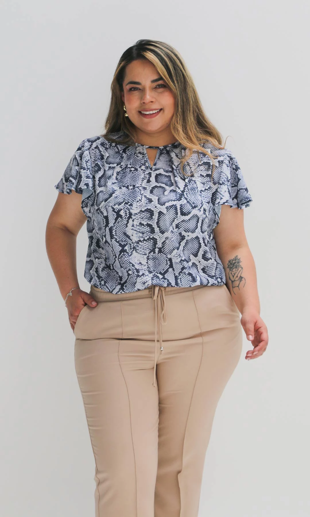 Blusa mujer manga corta estampada