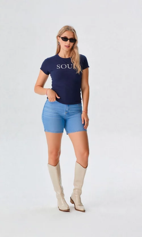 Camiseta mujer manga corta estampada
