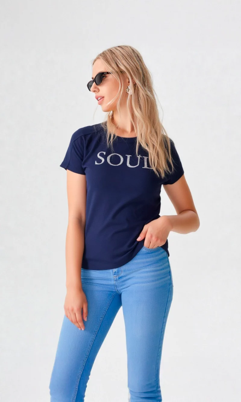 Camiseta mujer manga corta estampada - Imagen 2