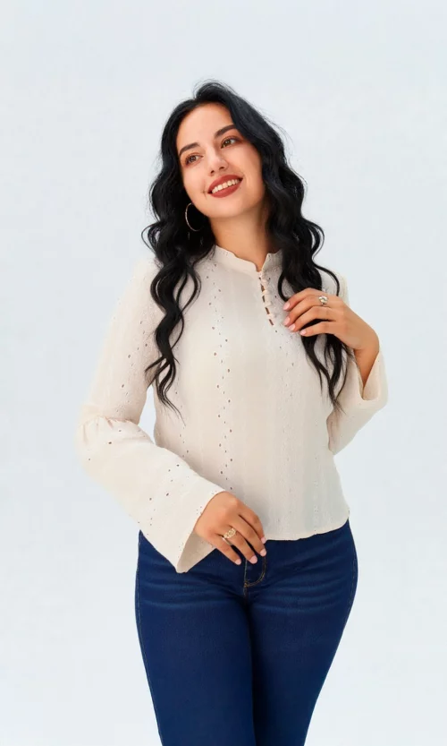 Blusa mujer manga larga estampada