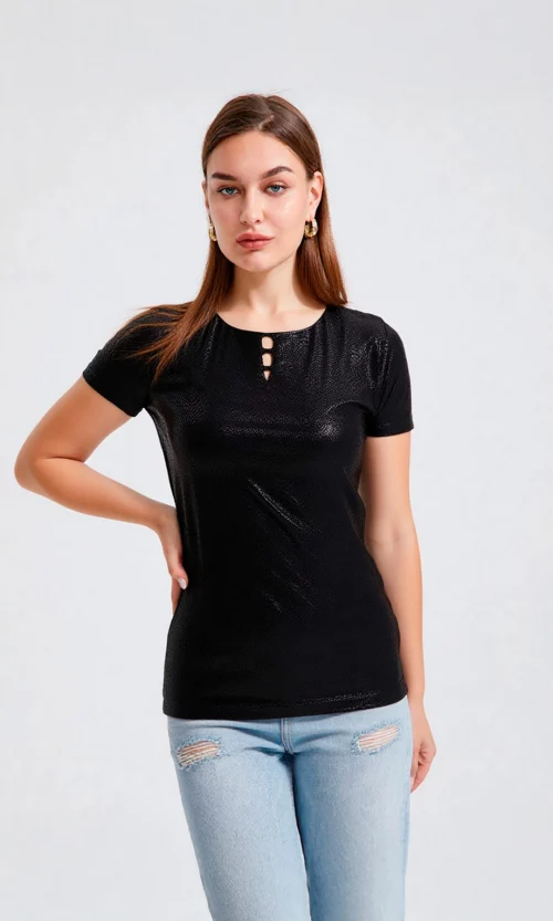 Camiseta mujer manga corta unicolor