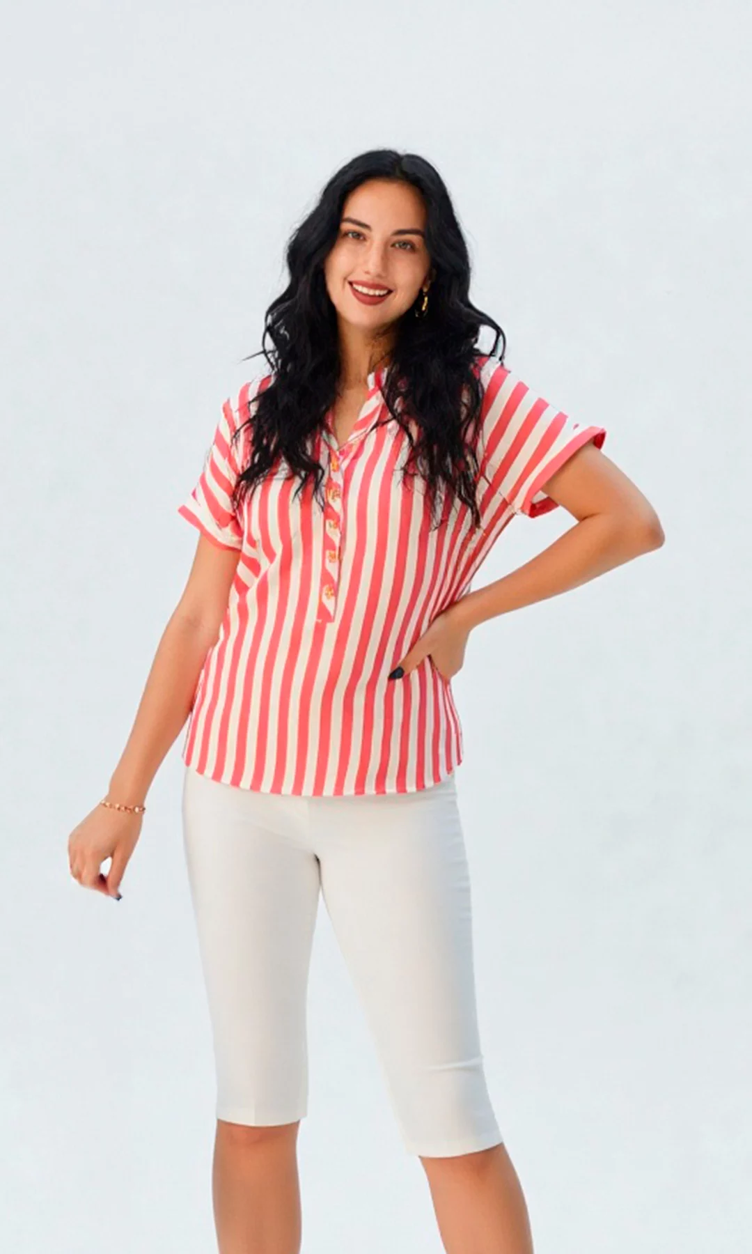 Blusa mujer manga corta rayas - Imagen 15