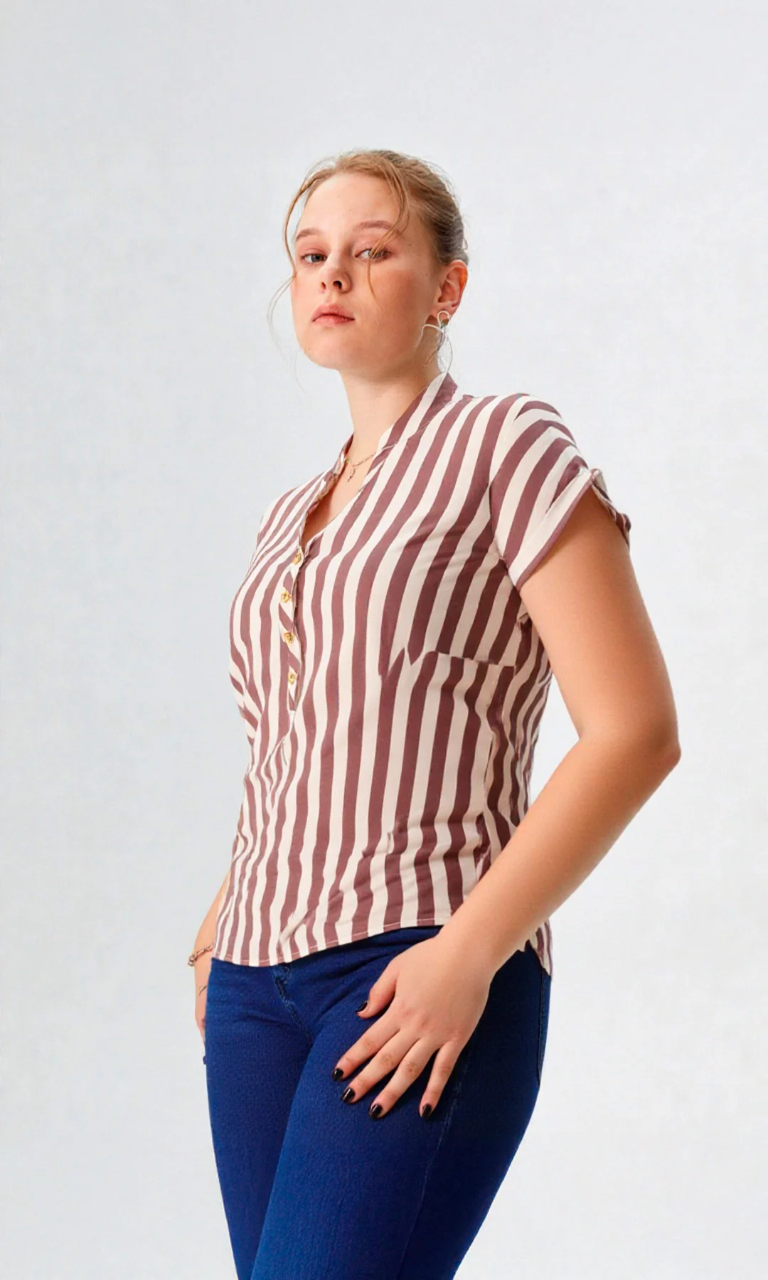 Blusa mujer manga corta rayas - Imagen 2