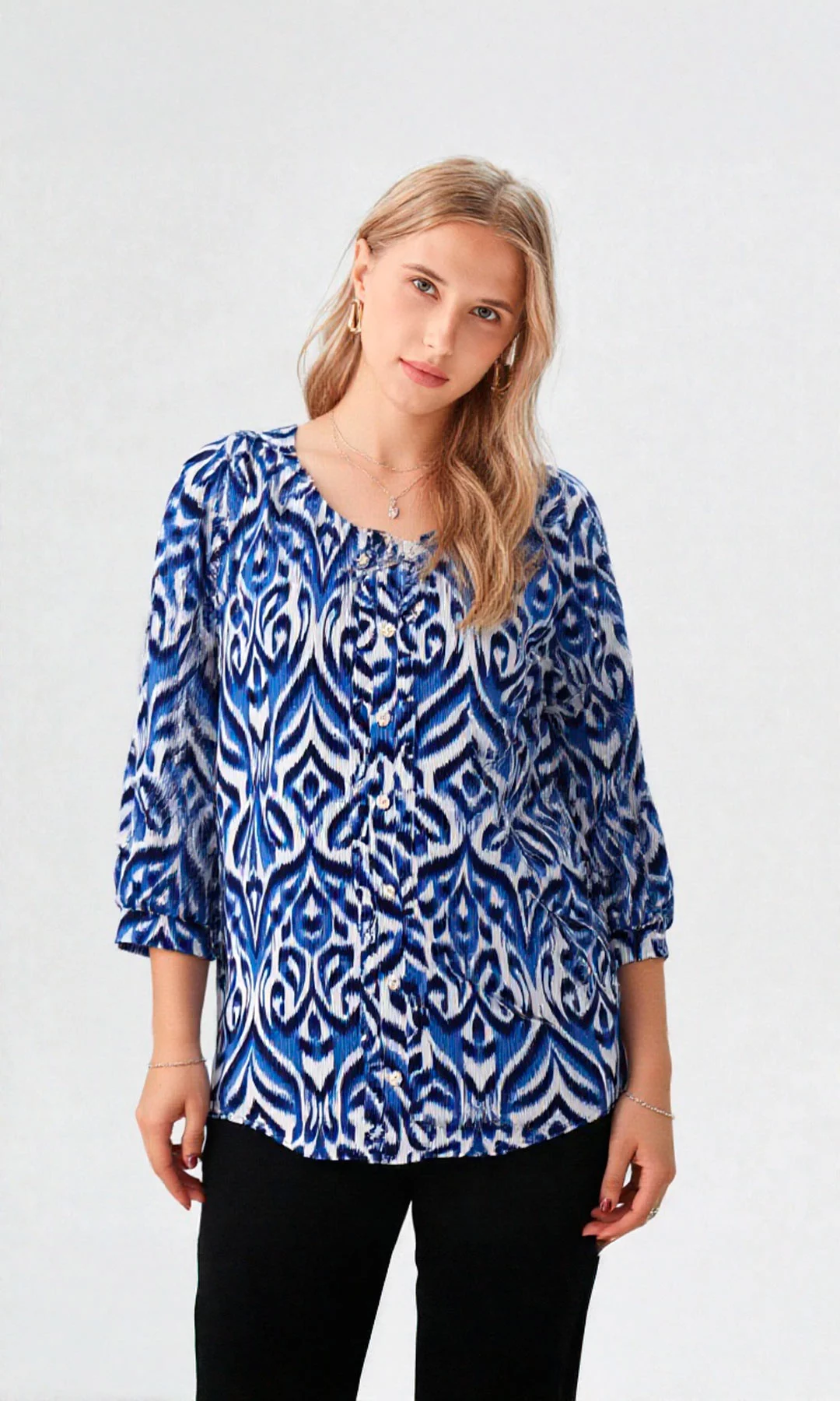 Blusa mujer manga 3/4 estampada - Imagen 9