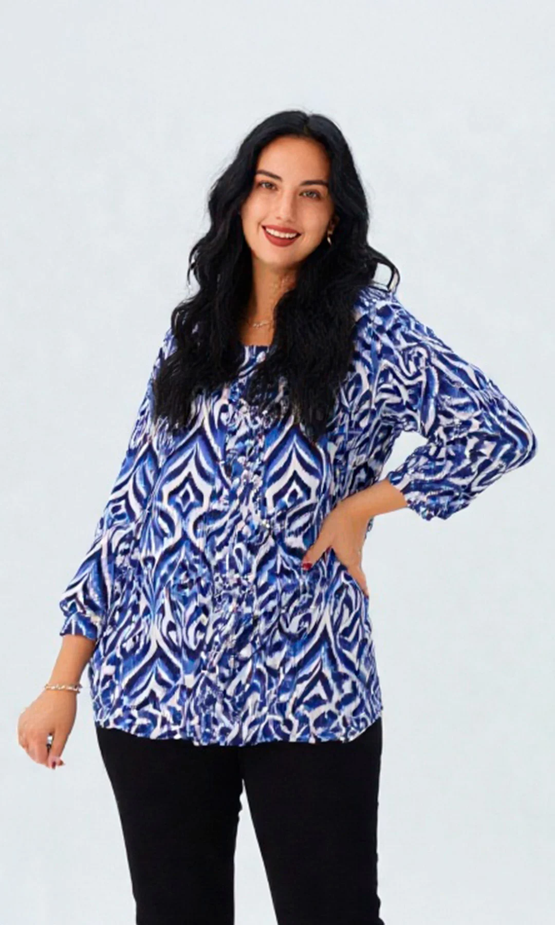 Blusa mujer manga 3/4 estampada - Imagen 10