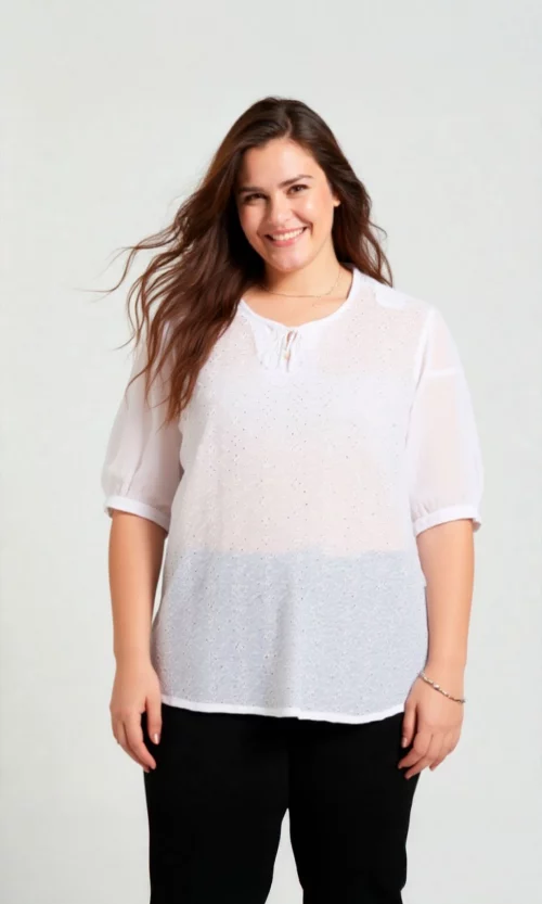 Blusa mujer manga corta unicolor