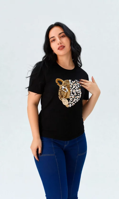 Camiseta mujer manga corta estampada
