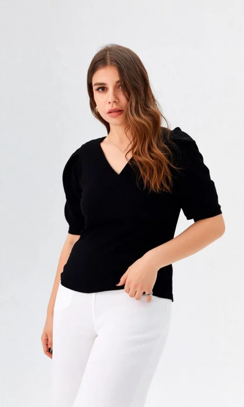 Camiseta mujer manga corta unicolor