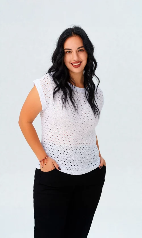 Camiseta mujer manga corta unicolor