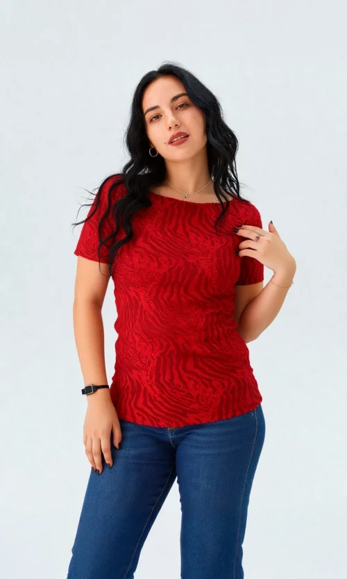 Camiseta mujer manga corta unicolor