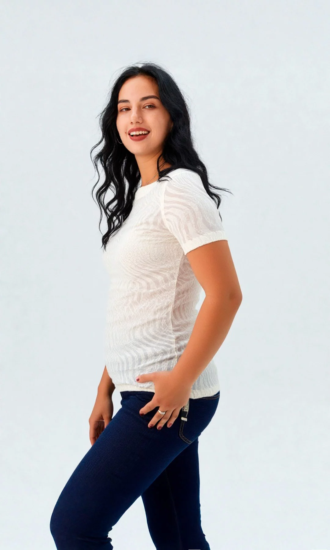 Camiseta mujer manga corta unicolor - Imagen 4