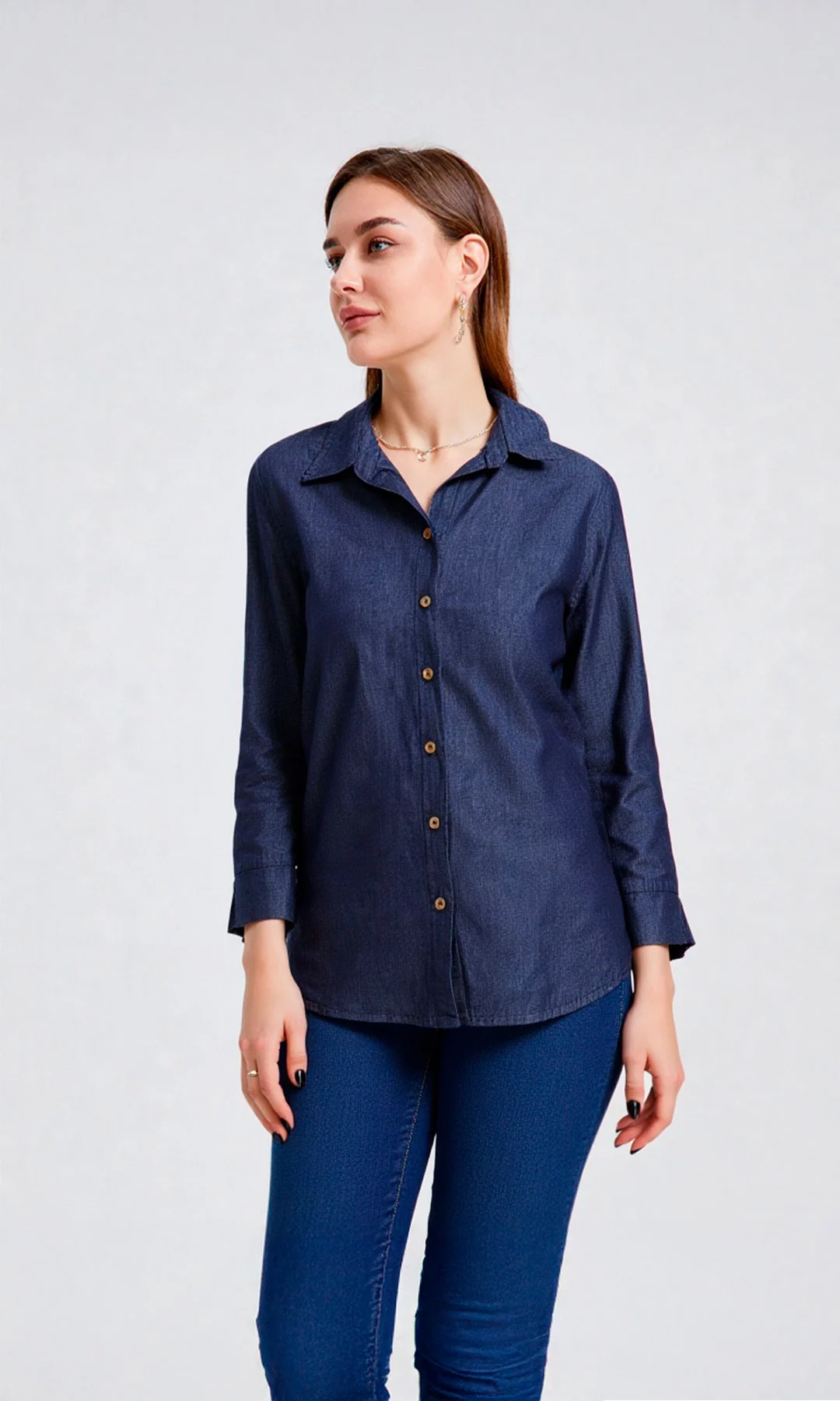 Blusa mujer manga 3/4 unicolor - Imagen 5