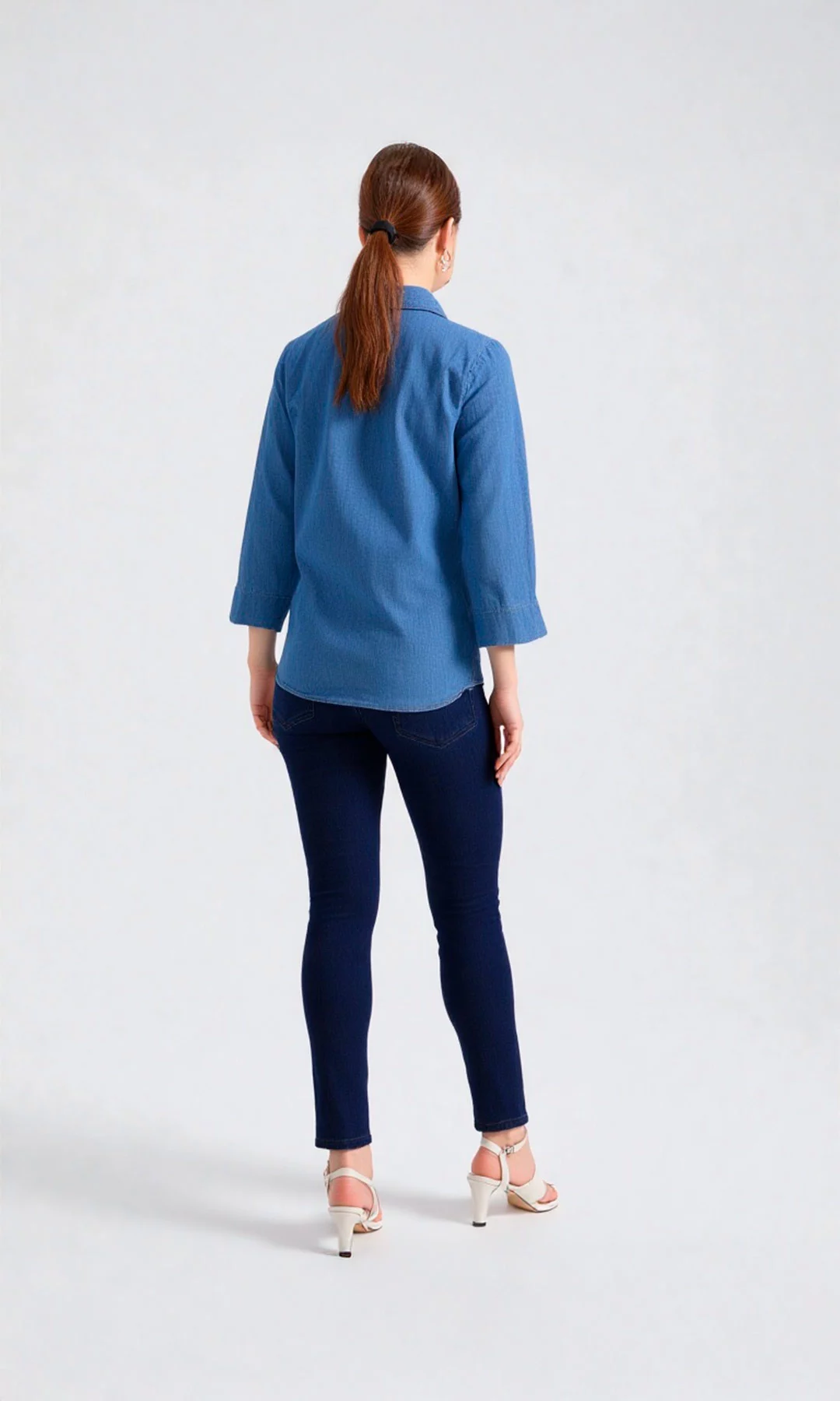 Blusa mujer manga 3/4 unicolor - Imagen 3