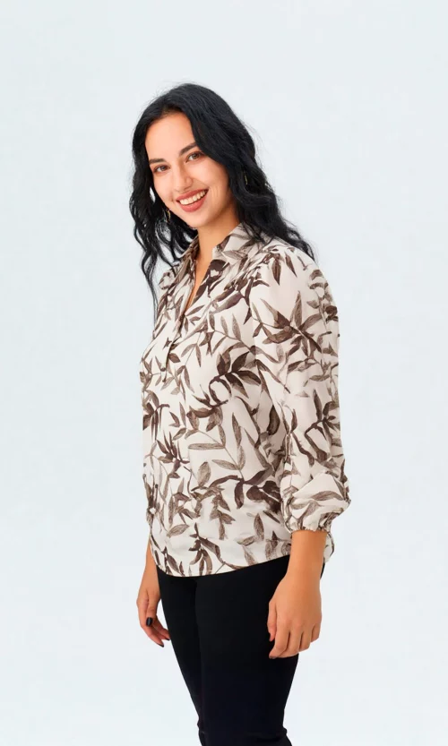 Blusa mujer manga larga estampada