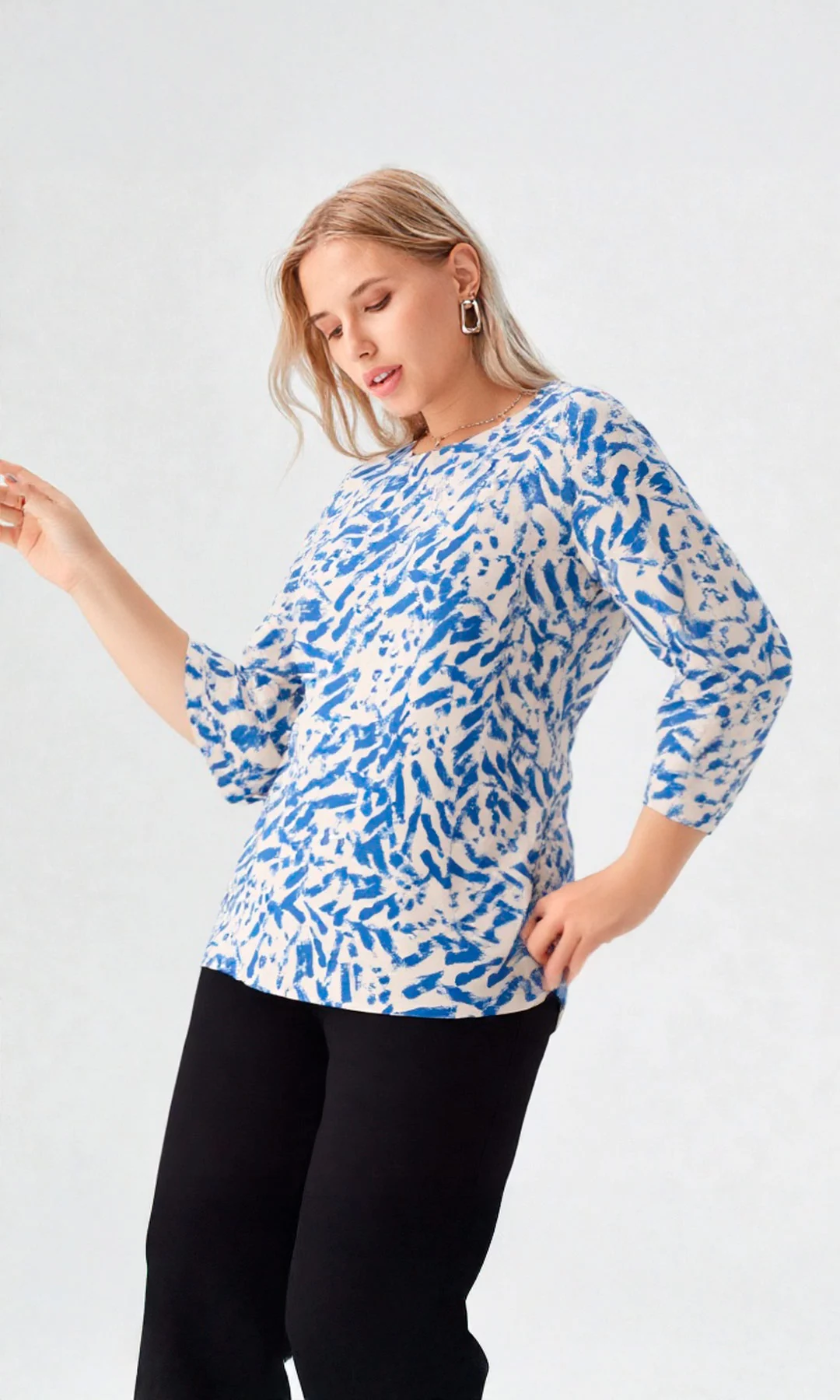 Blusa mujer manga 3/4 estampada - Imagen 4