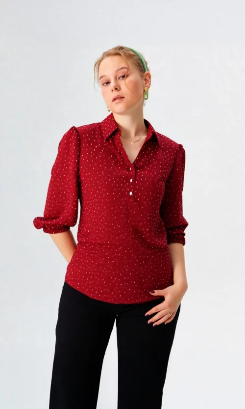 Blusa mujer manga 3/4 unicolor